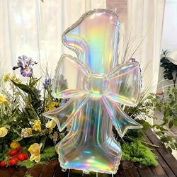 Set of 2 Colorful Transparent Digit Balloons with Bow - Other (1)