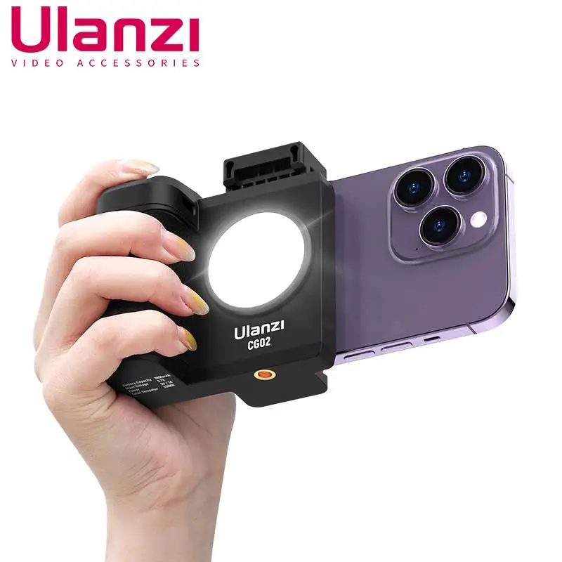 Ulanzi CG-02 Handle Selfie Grip Fill Light Mobile Phone Anti-shake Selfie Booster Holder selfie stick,mobile phone holder,sports camera selfie stick,cell phone selfie stick,smartphone selfie stick,smartphone shooting holder,phone camera shutter grip