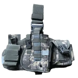 Premium Universal Tactical Thigh Holster - Outdoor Adjustable MOLLE Leg Pouch (ACU)