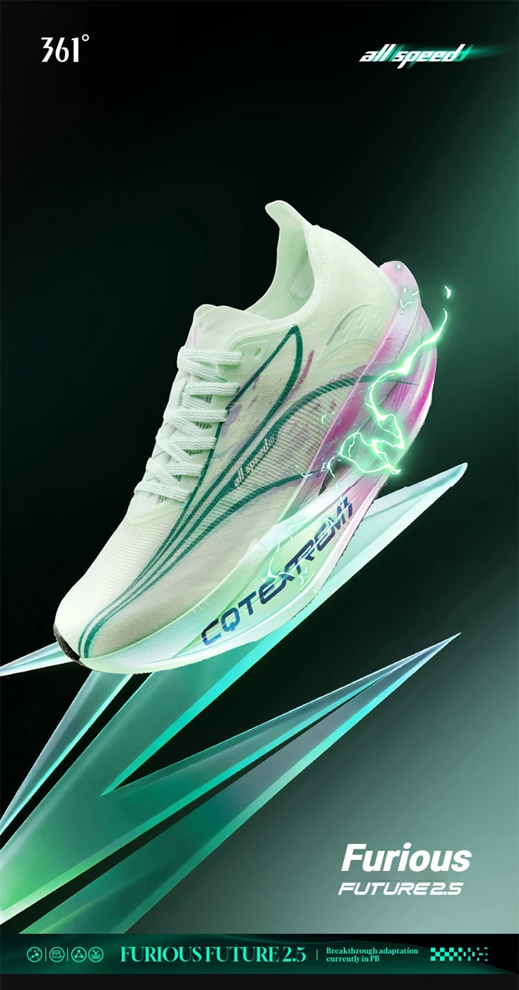 361 Degrees Furious Future 2.5 Running Shoes Marathon Plate Racing Carbon Breathable Durable Cushioned Stable Sneakers 672612228