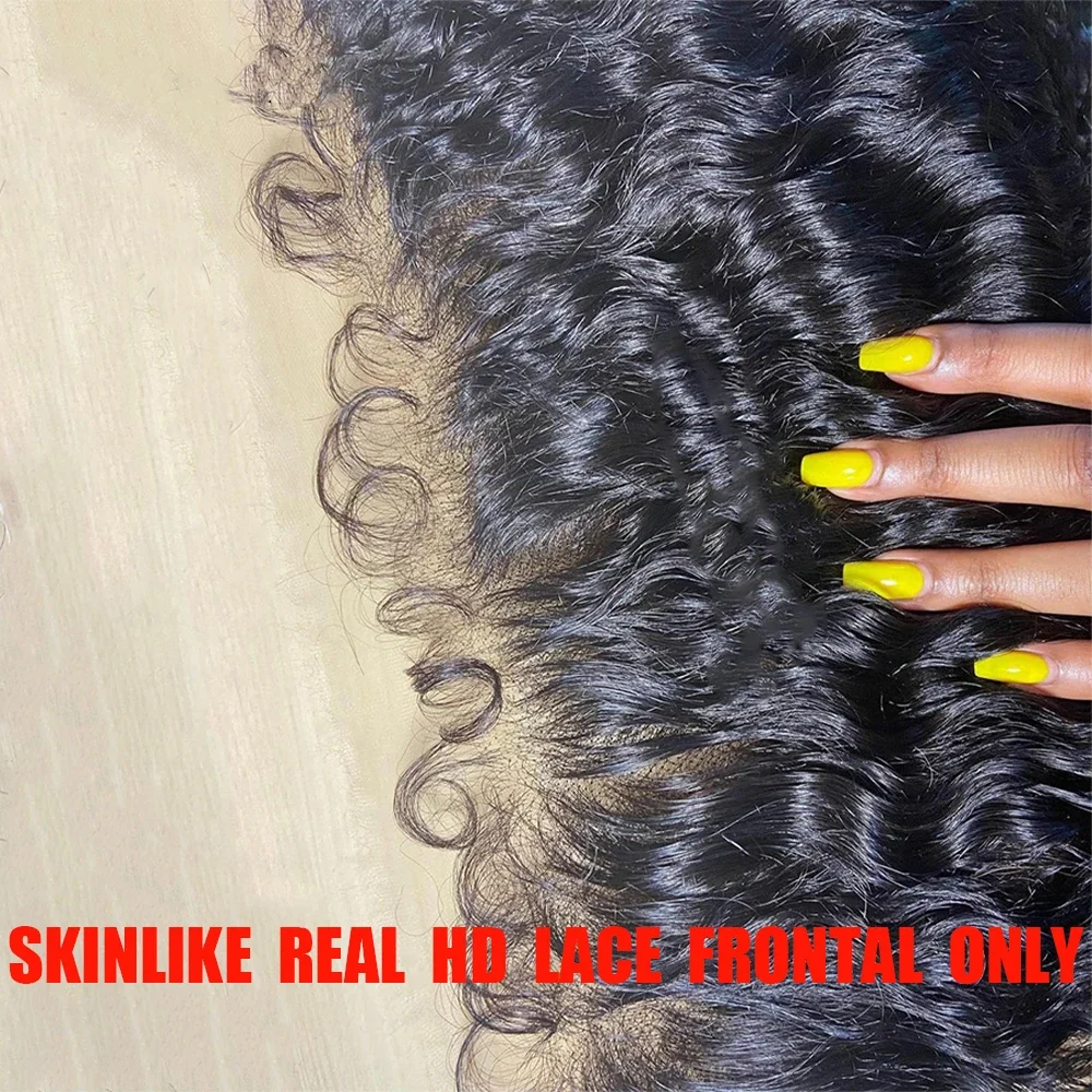 SKINLIKE 13x4/7X7 Kinky Edges HD Lace Frontal Only Curly 13x6 Full Frontal Invisible HD Lace Front Only Human Hair Pre Plucked
