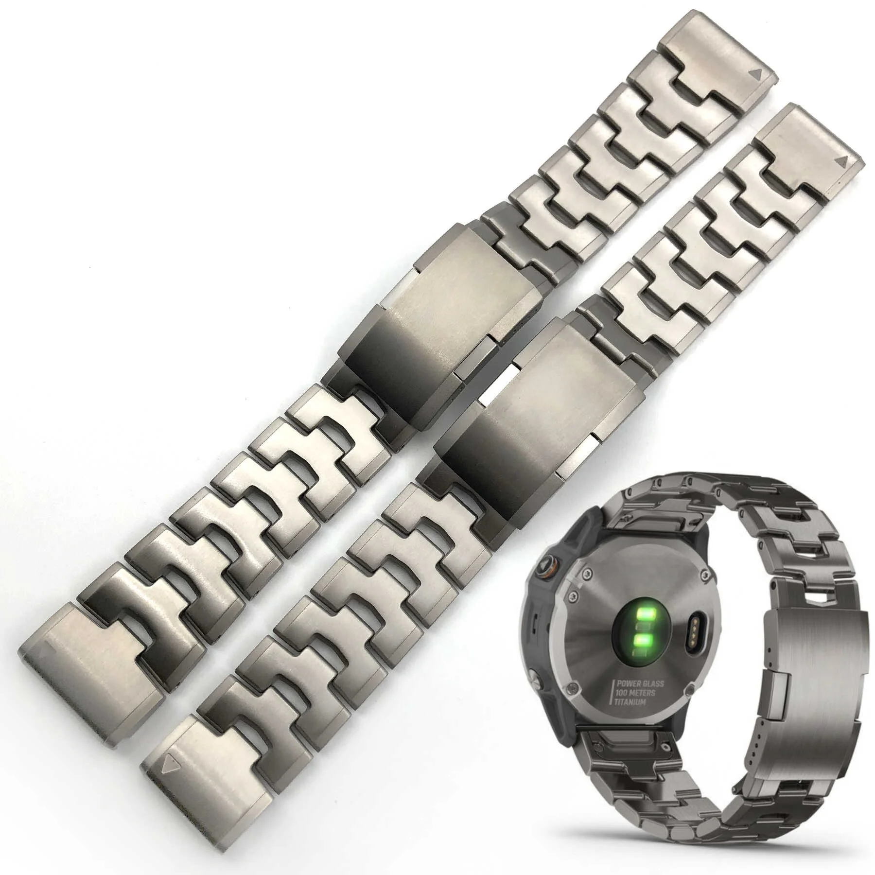 For Garmin Fenix7x 6x 5pro Series Stainless Steel Watchband Quick Release Watch Strap 22mm 26mm Aviator MARQ Metal Watch Chain