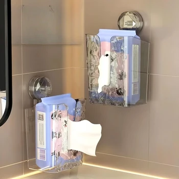 กล่องใส่ทิชชู่เปียกติดผนัง ที่ใส่กระดาษทิชชู่แบบติดผนัง กล่องใส่กระดาษชำระแบบติดผนัง ที่ใส่กระดาษเช็ดมือแบบติดผนังสำหรับห้องครัวและห้องน้ำ 1