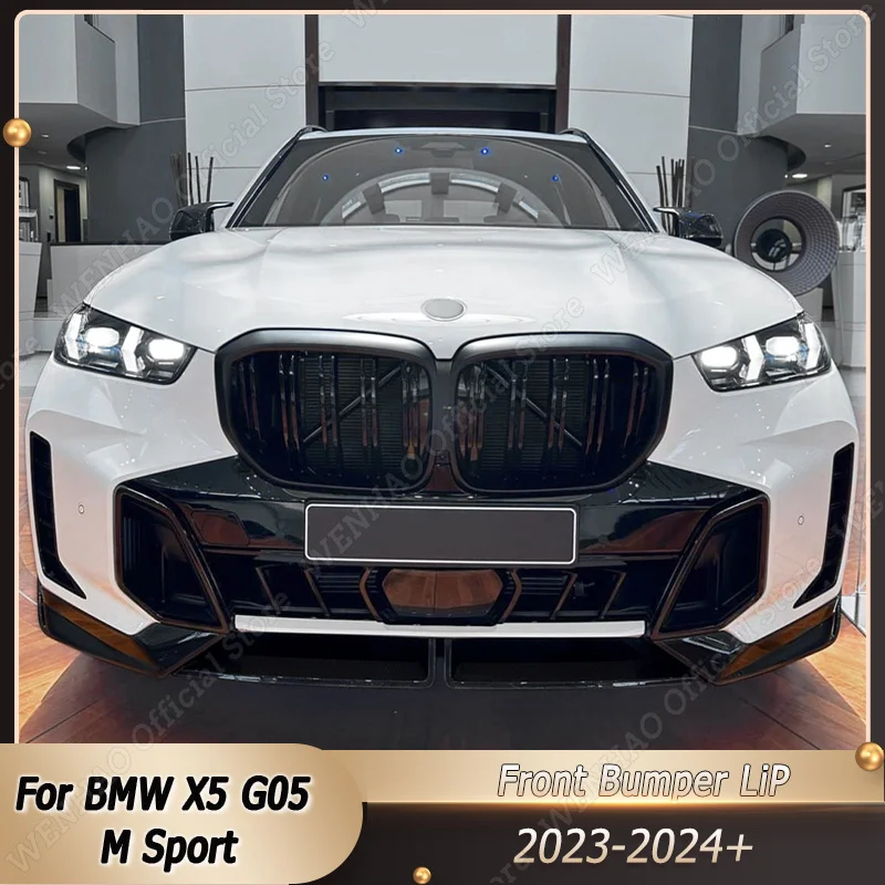 For-BMW-X5-G05-M-Sport-2023-2024-LCI-Front-Lip-Bumper-Lower-Splitter ...