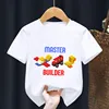 Master Builder Blocks Building Print Cartoon Kids T shirt Girls Summer Tops Baby Boys Clothes Children Short Sleeve T-shirts 5