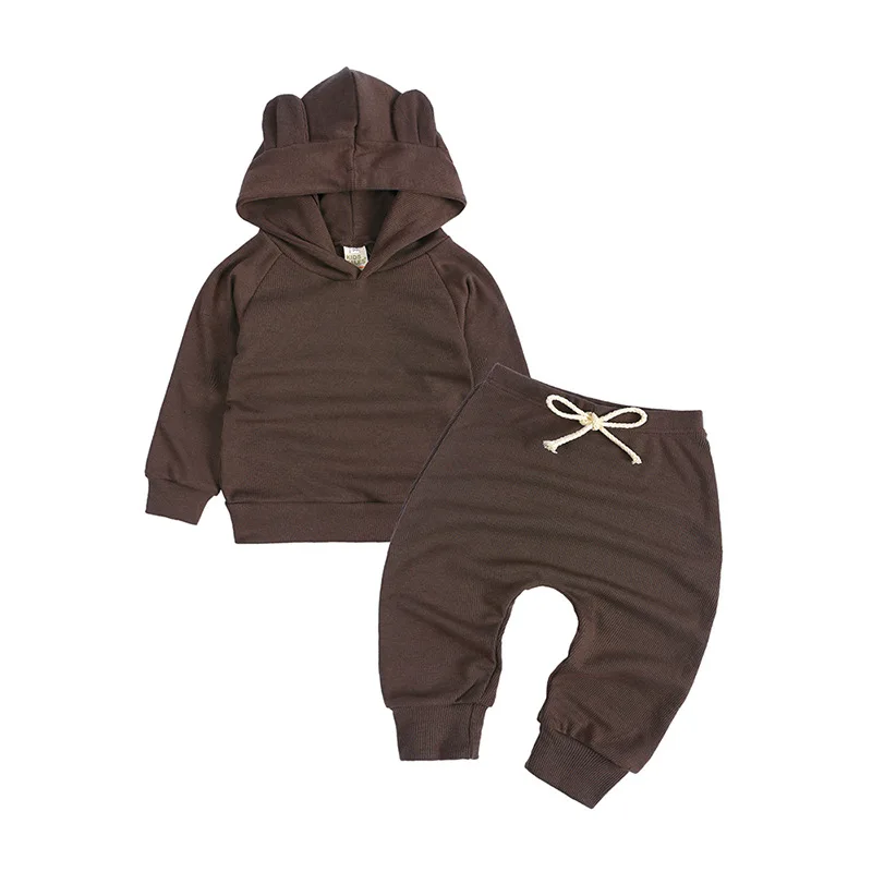 Baby Clothing Set for boy Yg, 2022 New Baby Suits Toddler Newborn Boys Baby Girls Clothes Hooded Sweater + Pants 2 Piece Sets 0-3 Years Old Children's Sui Baby Clothing Set cheap Baby Clothing Set