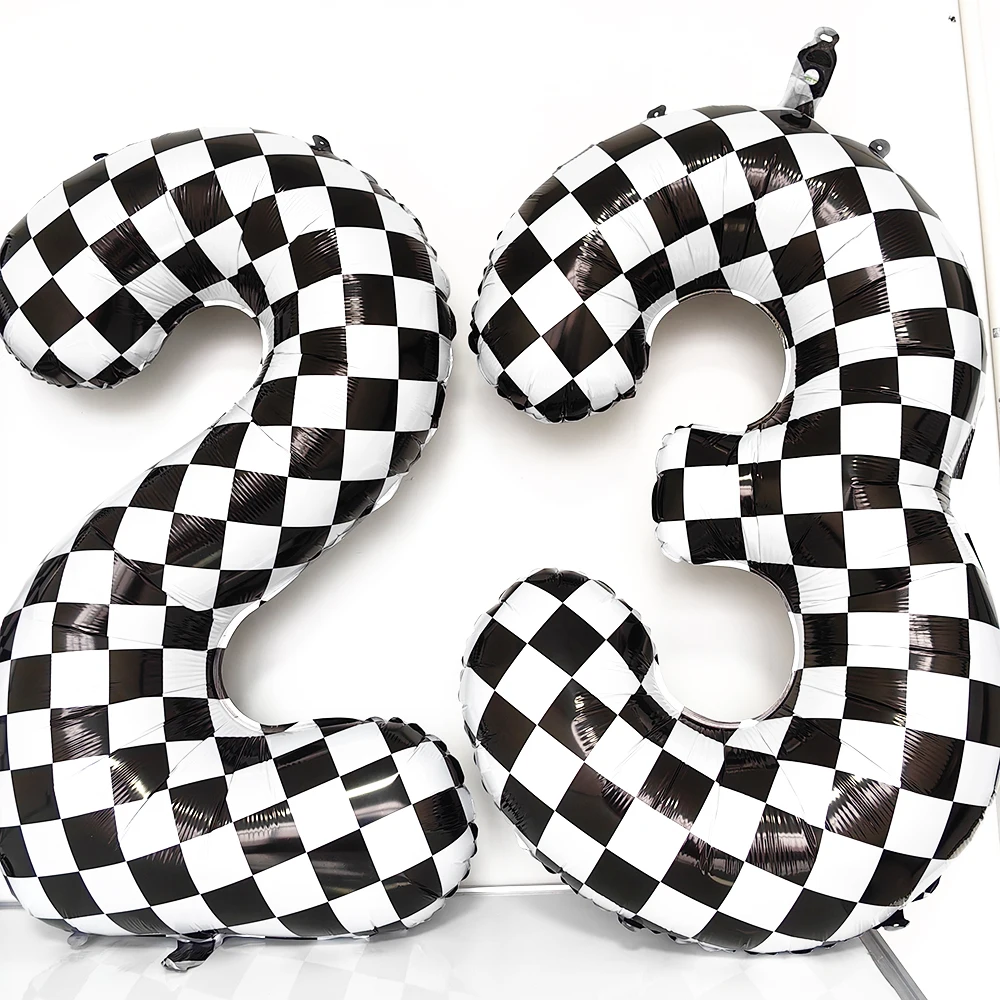 40'' Number Race Car Balloon Racetrack Balloon Truck Bike Wheels Tire Racing Car Theme Party Supplies Boys Birthday Party Favor