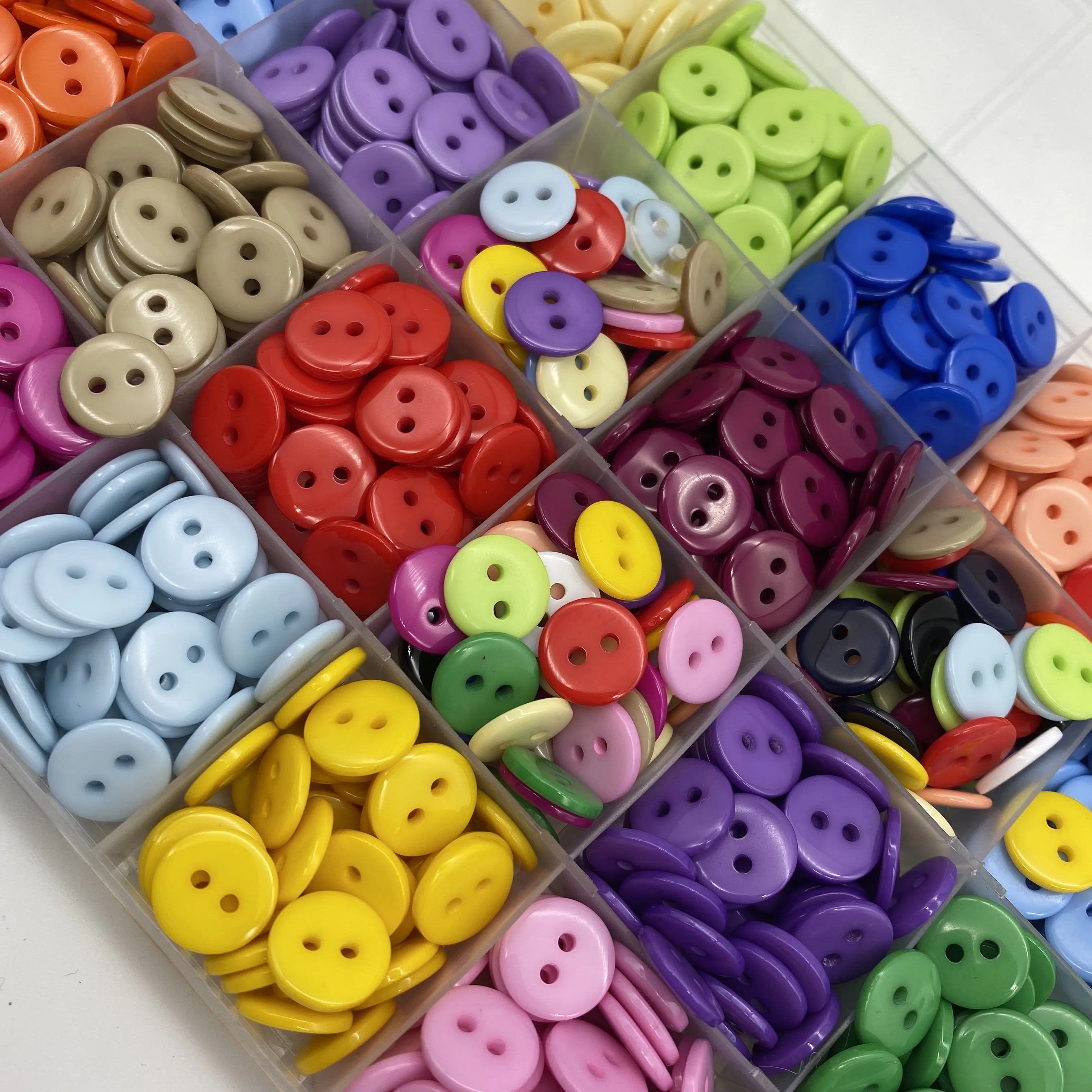 New 50pcs 11.5mm Colours Double Eye Bread Button Round Resin Sewing Buttons Diy Scrapbooking Multicolour