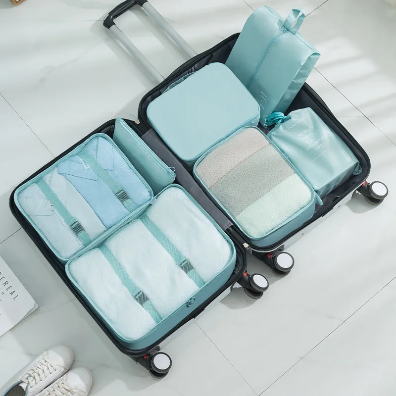 Travel storage bag seven piece set clothing and luggage sorting bag multifunctional clothing packaging and storage