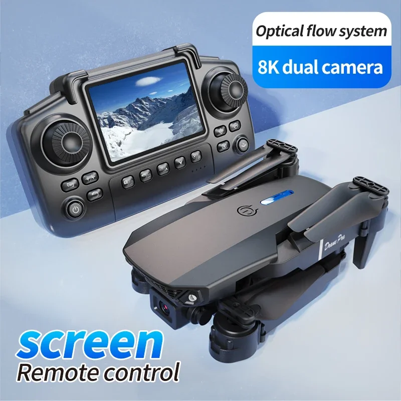 Drone 8K avec caméra double objectif et suivi intelligent, contrôleur et accessoires inclus dans la boîte
