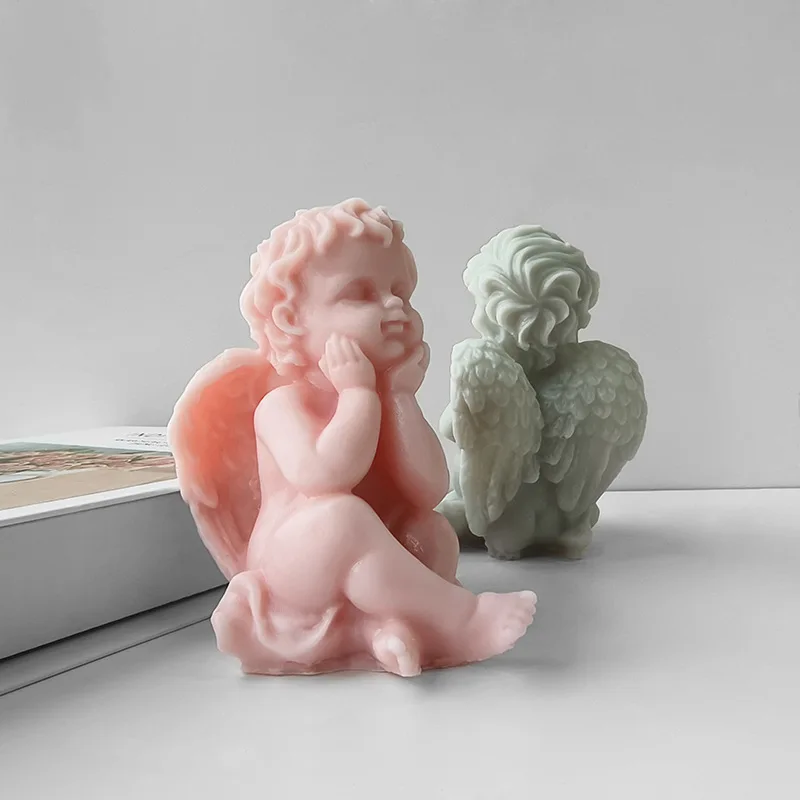 Stampo Silicone Angeli Per Candele Fai Da Te - Confezione Da 2 | Resistente Al Calore Per Resina, Gesso E Saponi Artigianali