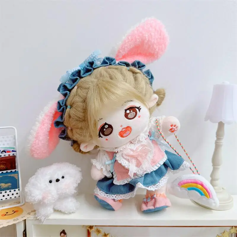 Kawaii Lolita Suit Doll Clothes, Cute Stuffed Soft Cotton, Naked No Attribute Plush Doll for Girls, Fans Collection Gifts, 5Pcs
