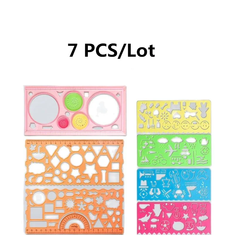 Lot De 2 Pochoirs Circulaires 36 Cercles – Règle Géométrique Transparente Orange Pour Dessin, Peinture, Quilling & Architecture