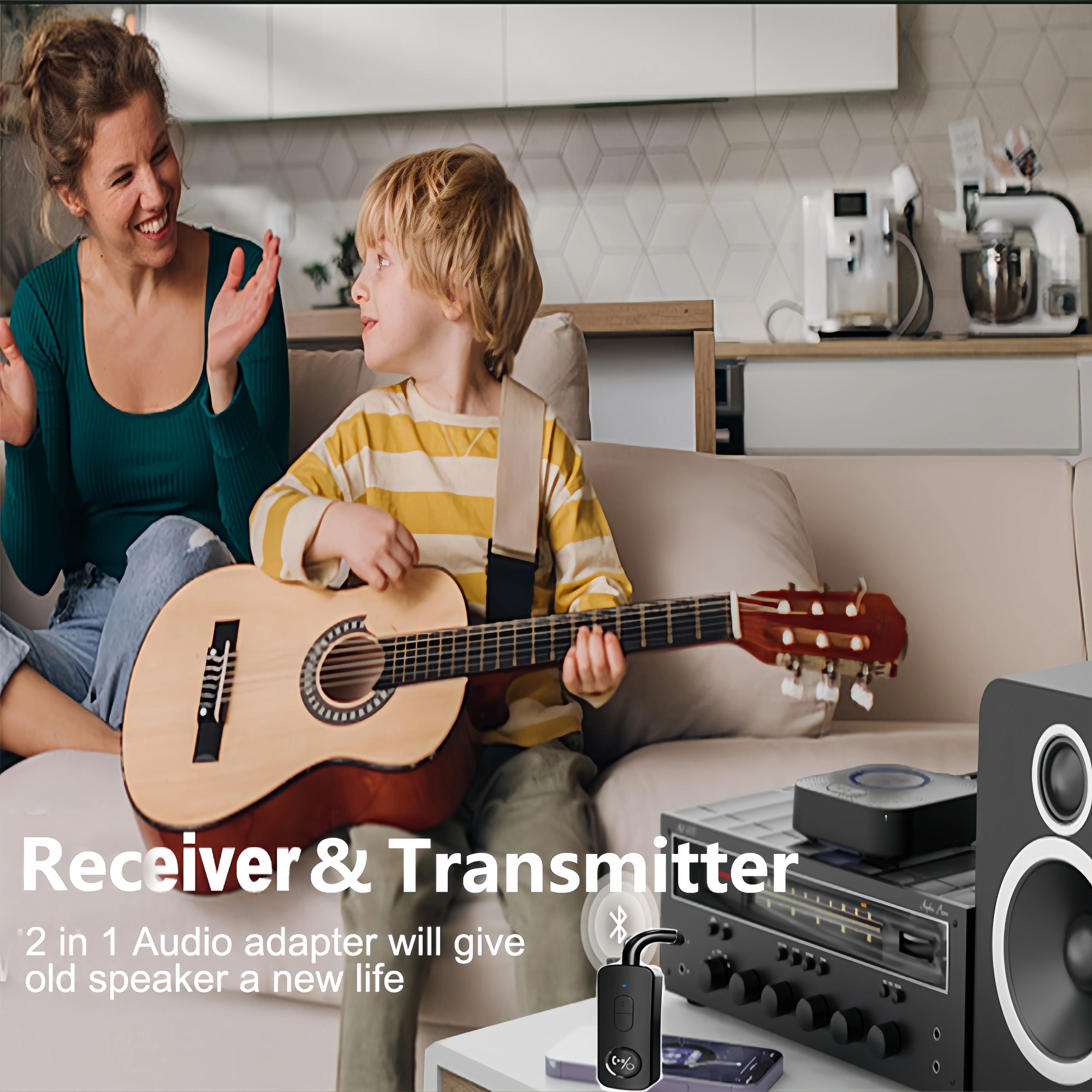 2-in-1 Bluetooth 5.3 Receiver Transmitter Wireless Audio Adapter 3.5MM AUX With Mic Wireless Adapter For TV Car Headset Speaker bluetooth adapter bluetooth audio receiver bluetooth transceiver adapter audio adapter bluetooth aux adaptor