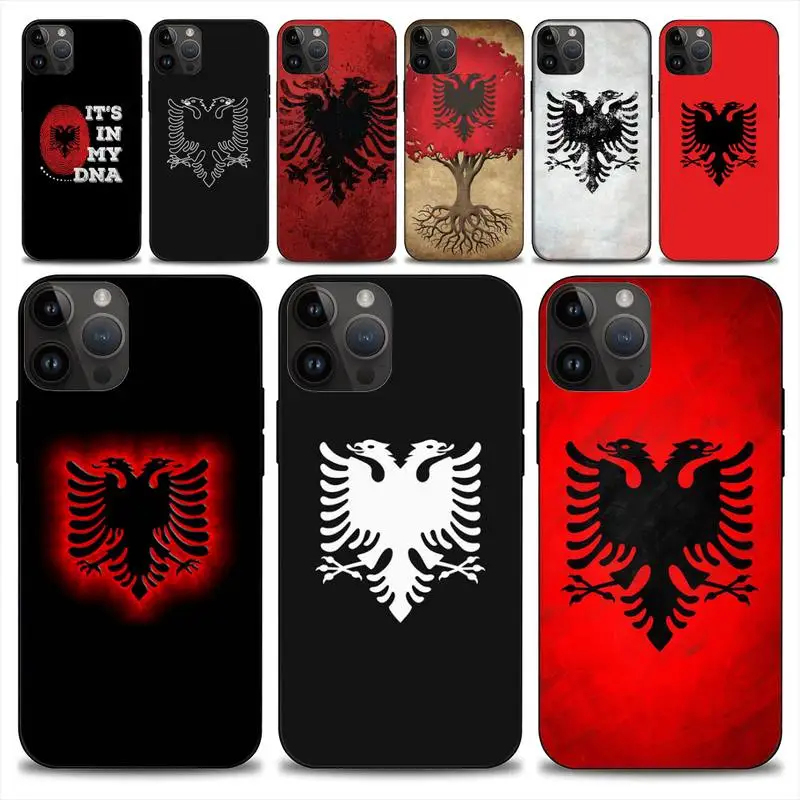 Albania flag Phone Case For iphone 14 13 12 11 15Pro Max Mini X 7 8 Soft Case