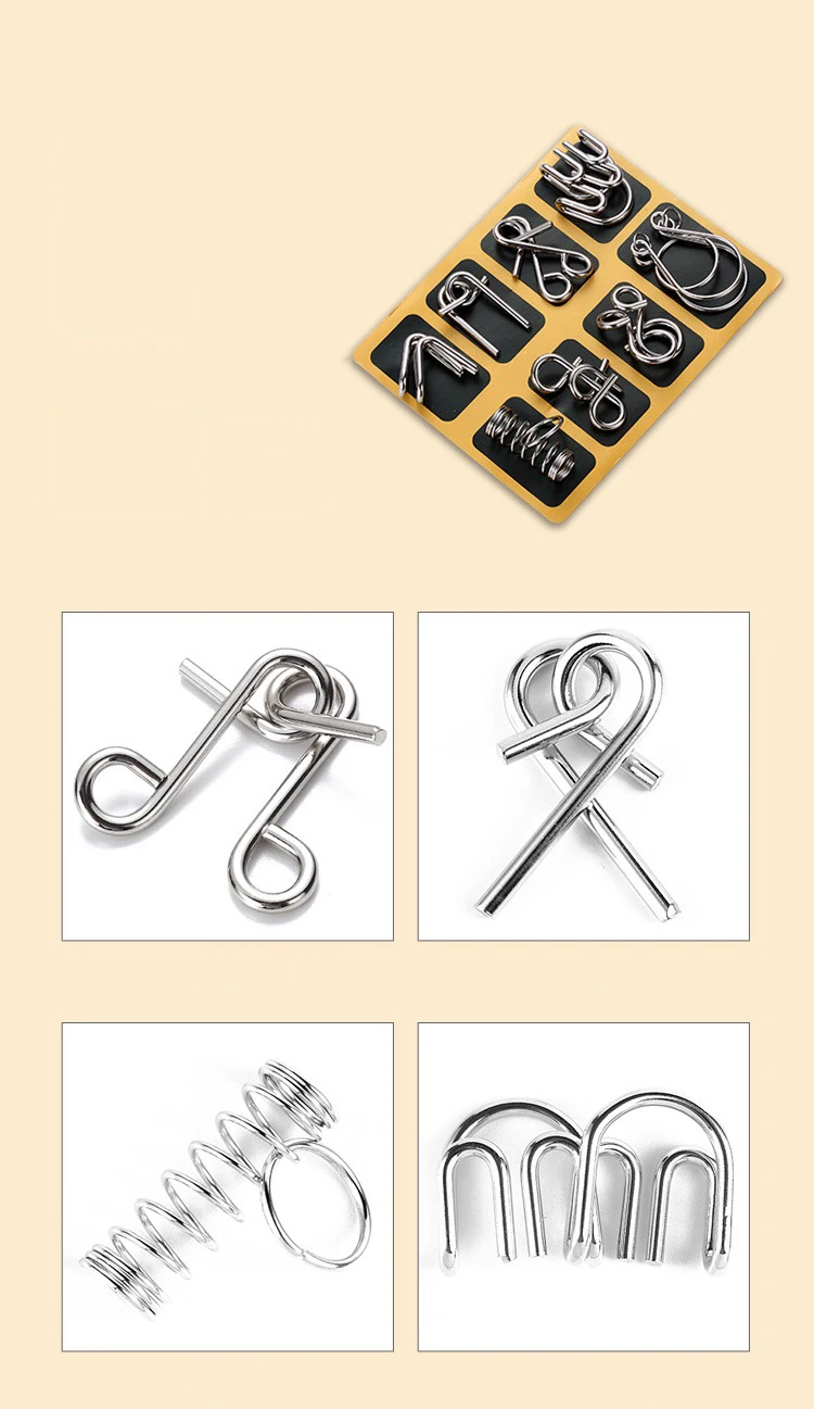 Casse-Tête Métal,24 Pièces Casse Tete Metallique,Jeux Casse Tête Metal, Métallique Wire Set Mini Puzzle,Casse-tête IQ Test Disentanglement Puzzles Jeu Casse-Tête Métal,24 Pièces Casse Tete Metallique,Jeux Casse Tête Metal, Métallique Wire Set Mini Puzzle,Casse-tête IQ Test Disentanglement Puzzles Jeu