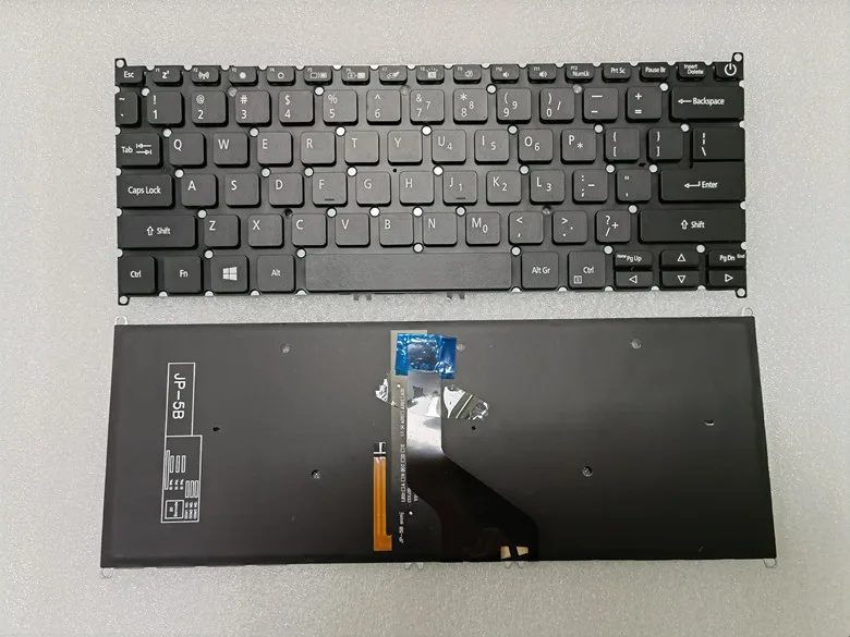 Teclado Retroiluminado Preto para Acer Acer Swift Sf51452 Sf514-52t Sf514-54g Sf514-54t Sf515-51t us