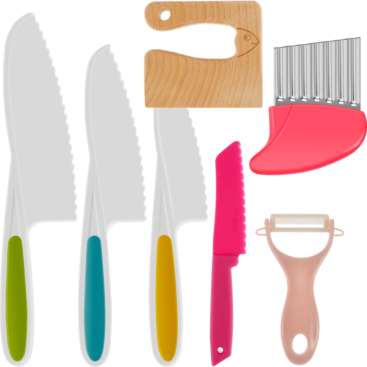 

Набор детских ножей для приготовления пищи, детский деревянный нож, инструменты «сделай сам» для чистки, кухонные аксессуары, детский нож, пластиковые ножи для фруктов