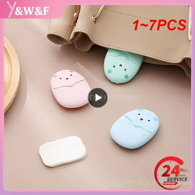 

1 ~ 7 шт. одноразовые коробки бумажного мыла для путешествий кемпинга портативная коробка для мытья рук ароматизированные ломтики листы мини мыло бумага Отбеливающее мыло