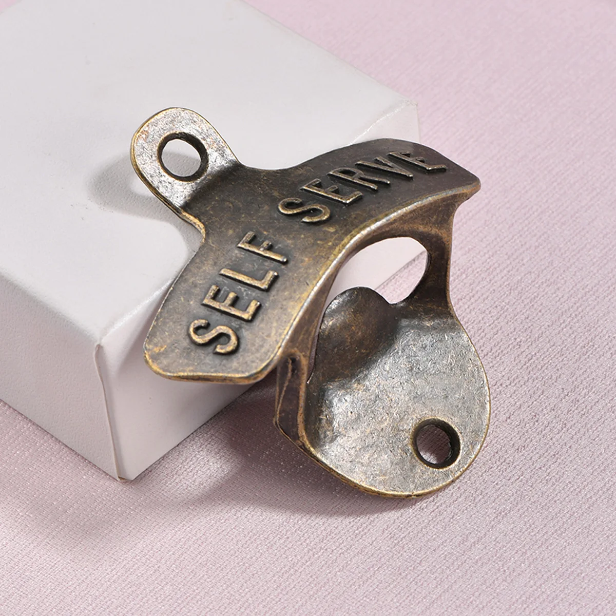 Antique Antique Zinc Alloy Wall-mounted Bottle Opener Fixed Wall-mounted Bottle Opener SELF SERVE