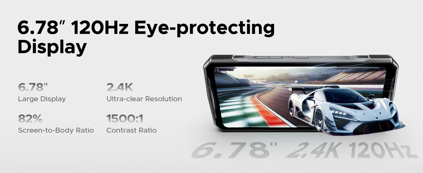 DOOGEE V40 Pro 5G Rugged 36GB RAM + 512GB ROM Dimensity 7300 6.78" FHD+ Display 200MP Camera 8680mAh Battery NFC Smartphone