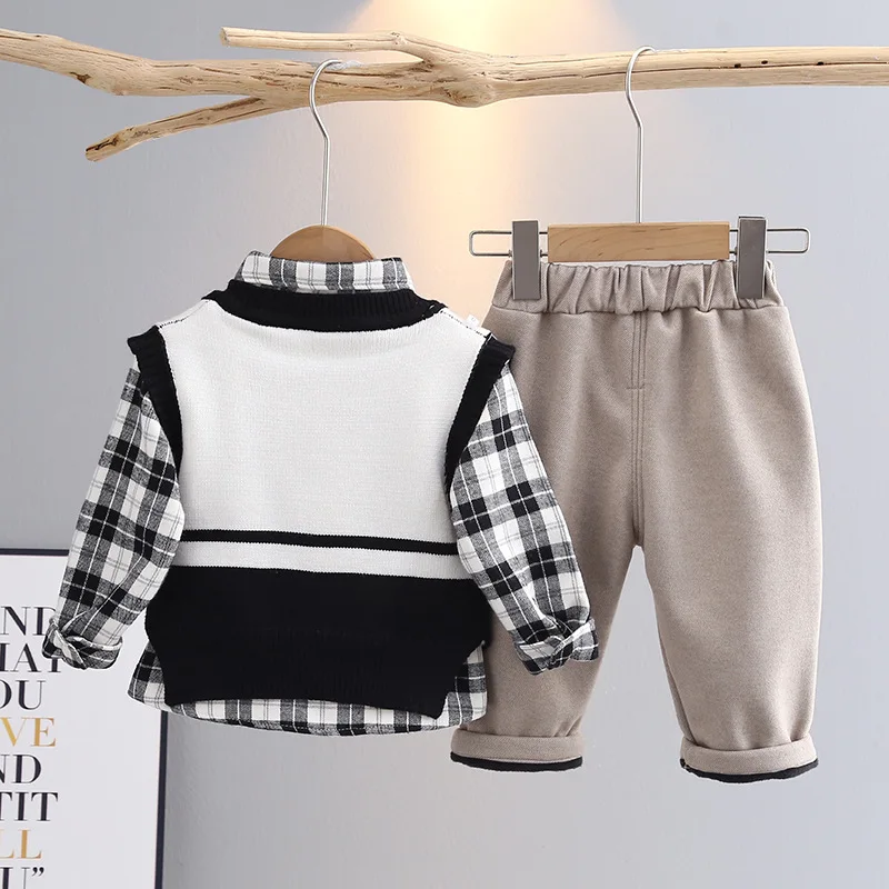 LZH 2022 New Baby Boy Clothes Autumn Plaid Newborn Kids Suit Turn Down  Collar Top + Pants Fashion Two Pieces Sets 1-5 Years Old - AliExpress