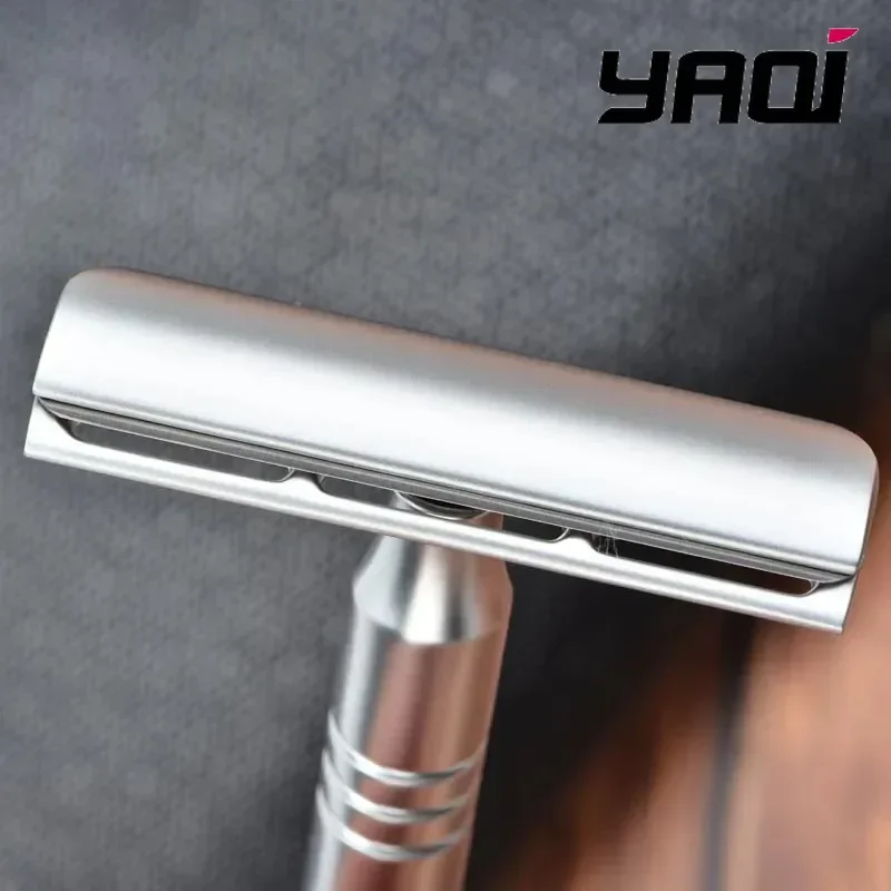 YAQI Matte Chrome Excalibur Single-Edged Men's Safety Razor - Premium Beard Shaver Collectible