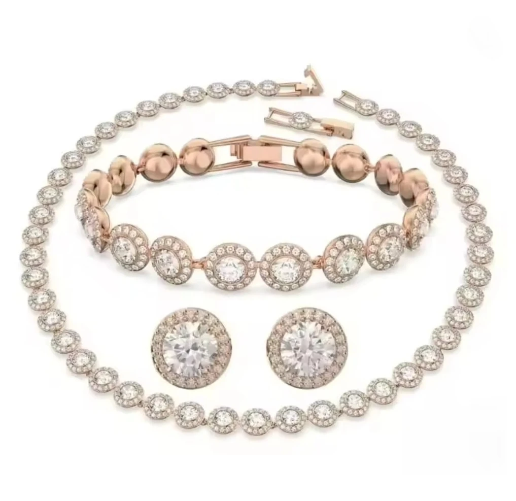 2025 New Hot Selling High-end Design Necklace Pendant Earrings Bracelet Jewelry Set Exquisite Luxury Simple and Generous Gift 2