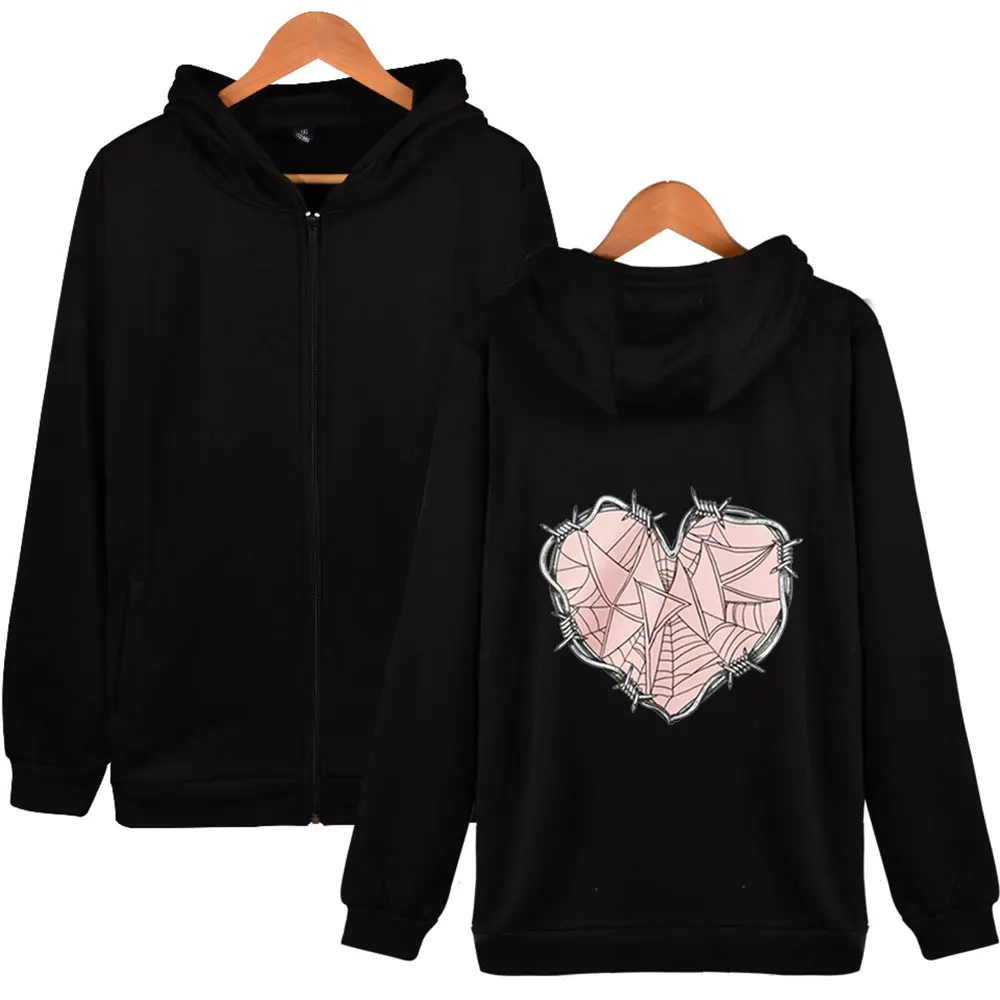 

Sam and Colby XPLR Web Heart Zipper Hoodie Men women Clothing Fashion Zip Hoody Hip-hop Trucksuit Streetwear Zip Sweatshirt