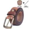 Men’s Genuine Leather Belt – Italian Cowhide with Brass Buckle 7