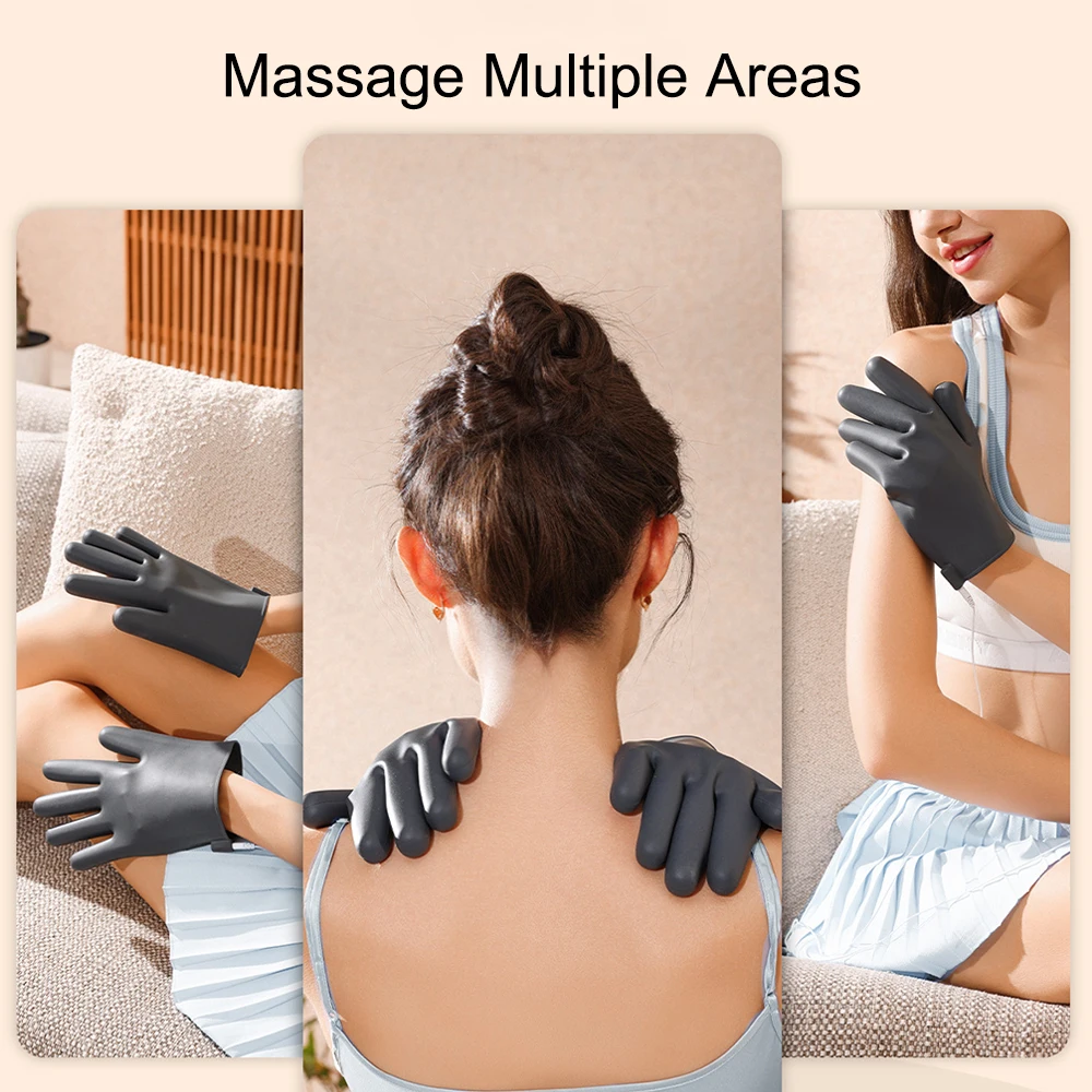 Electric Massage Gloves EMS Pulse Body Massager Microcurrent Muscle Stimulator Relieve Fatigue Muscle Relaxation Massage Gloves