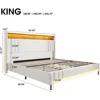 King Size Bed Frame with 51.6" Tall Headboard, Upholstered Platform Bed with Charging Station & Storage, No Box Spring Needed 2