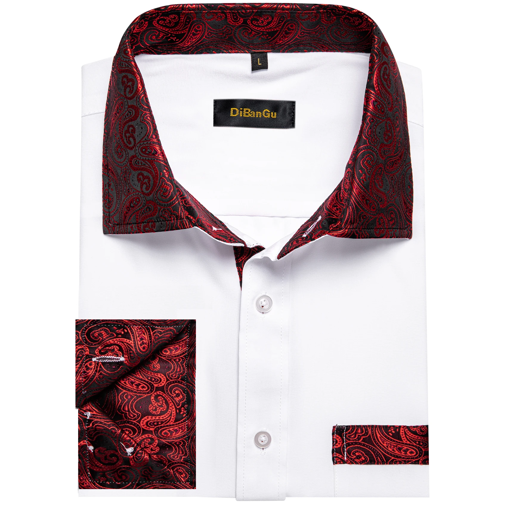 White Spring Autumn Long Sleeve Party Shirts For Men Classic Luxury Brand Men Shirts Fashion Party Male Wears Free Shipping Gift