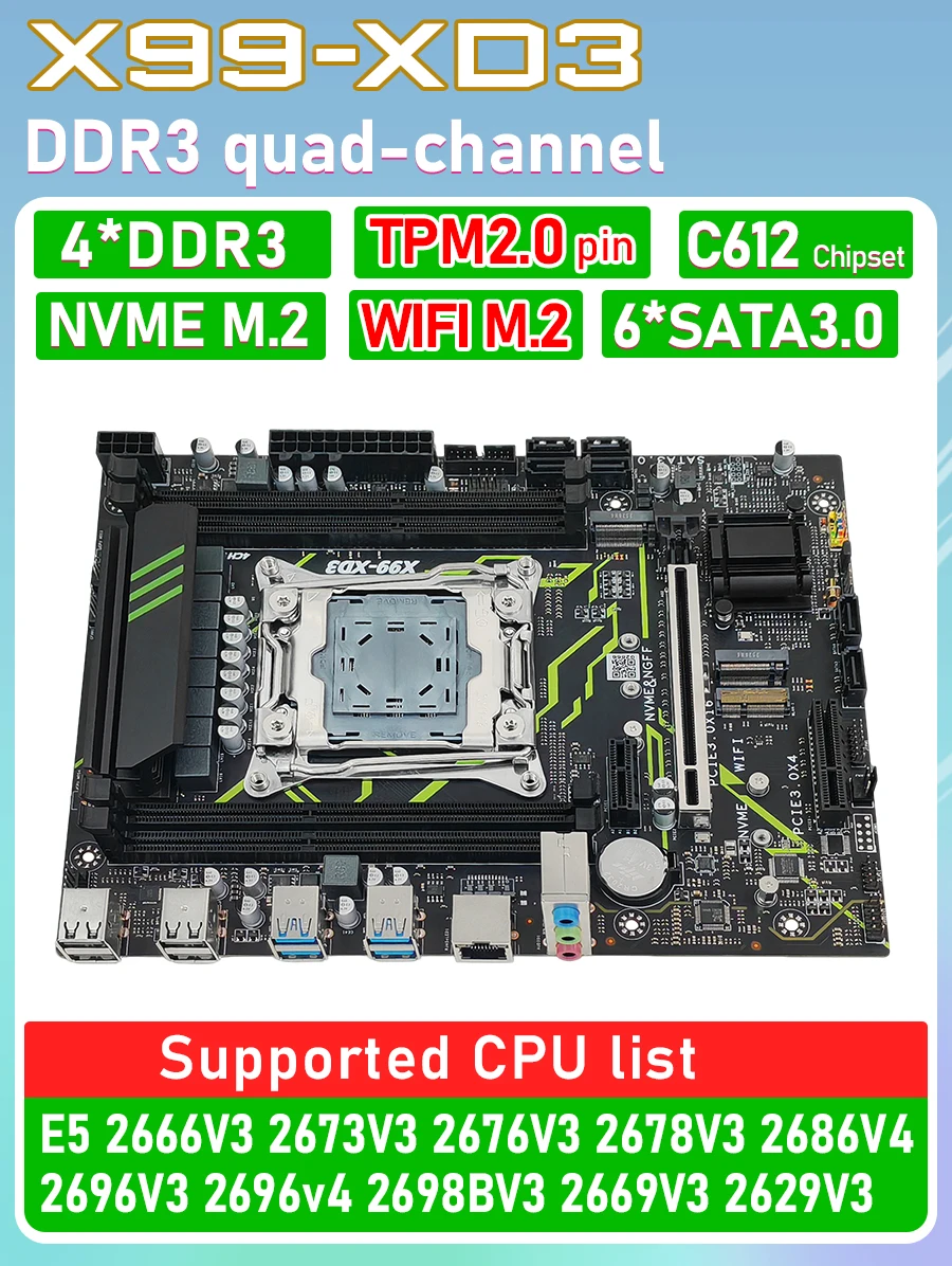 Placa-mãe Angxun X99 XD3 DDR3