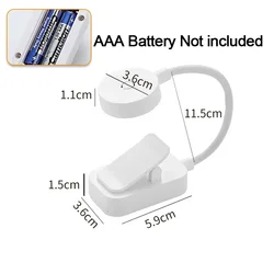Compact LED Clip - On Reading Lamp - Eye - Friendly, 3 Light Modes, Portable Bedside Night Light (WHITE)