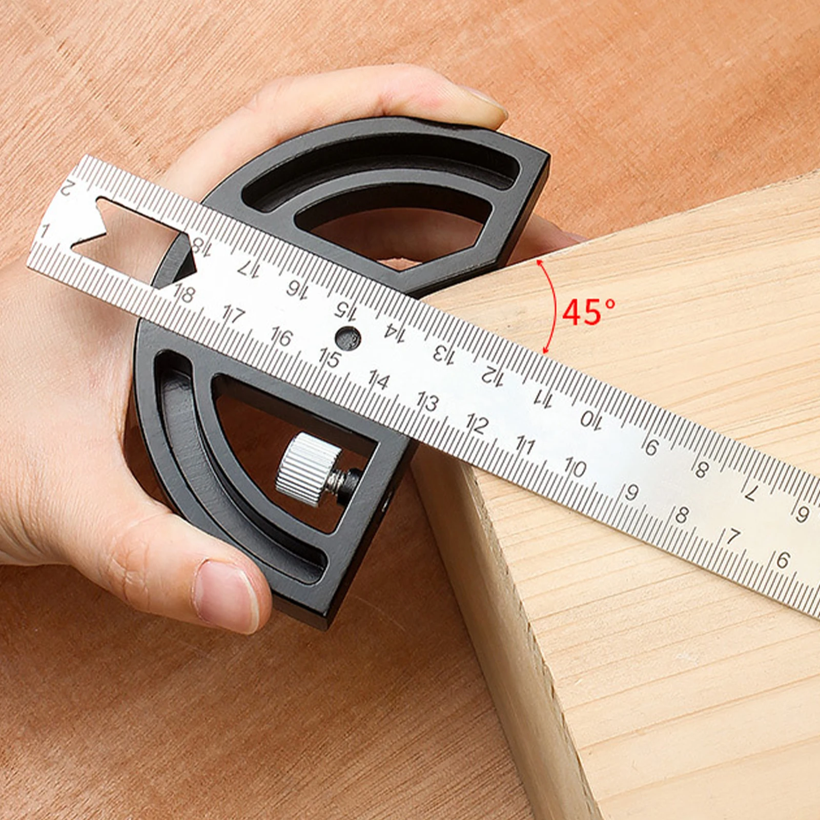 8 Inch Angle Gauge Measurement ABS Precision Multifunctional Protractor Adjustable Angle Finder Architect Woodworking Ruler
