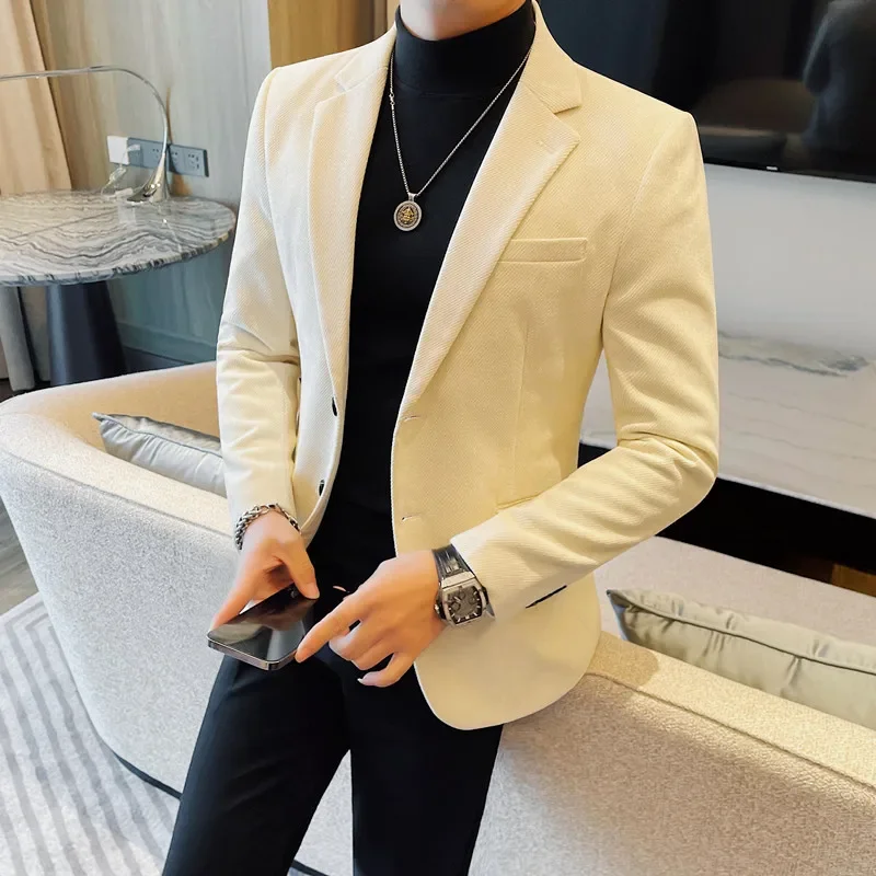 British Style Solid Color Slim Suit Jacket Men Fashion Casual Business  Blazers Coats High Quality Social Wedding Elegant Jackets - AliExpress  200000343