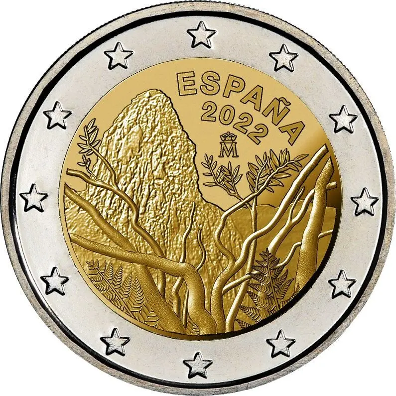 Regno Di Spagna 2022 Garahonet National Park 2 Euro Moneta Bicolore