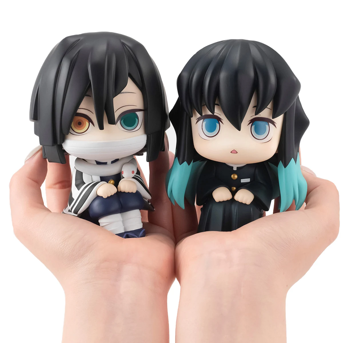 

Genuine Demon Slayer Tokito Muichiro Figure Bonus Cute Sitting Figure Iguro Obanai Figurine Toy Doll Gift Collection PVC