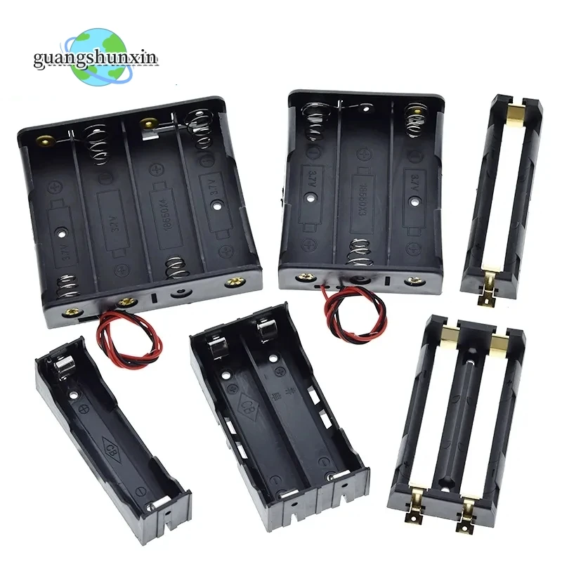 Battery Holder Box Plastic Standard Size AA/18650 Battery Holder Box Case Black With Wire Lead 3.7V/1.5V Clip