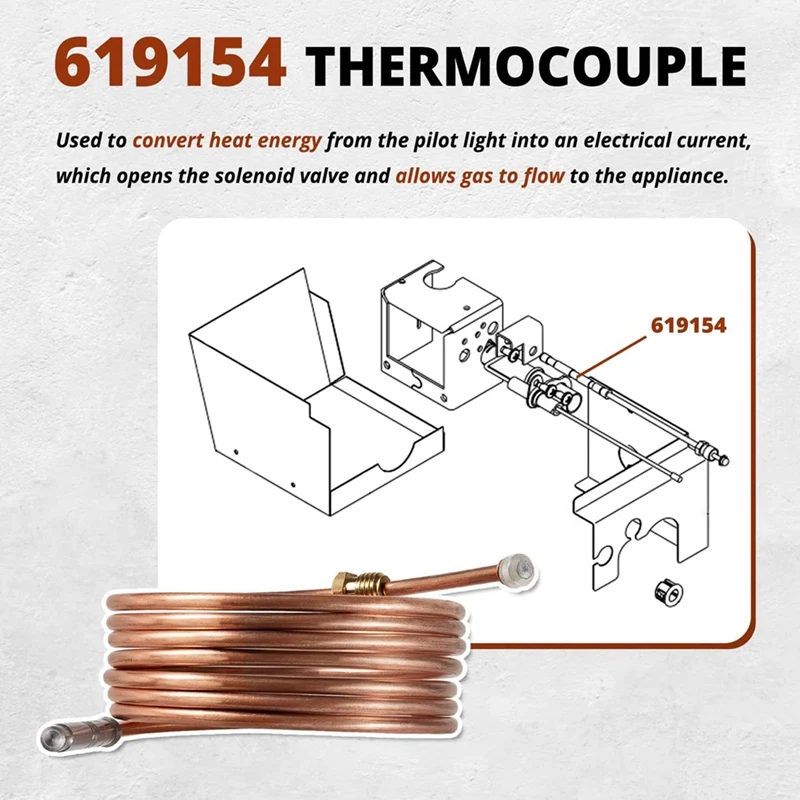 619154 Thermocouple Fits For Norcold N300 N300.3 Series RV Refrigerators For 2 Way 3 Way Models