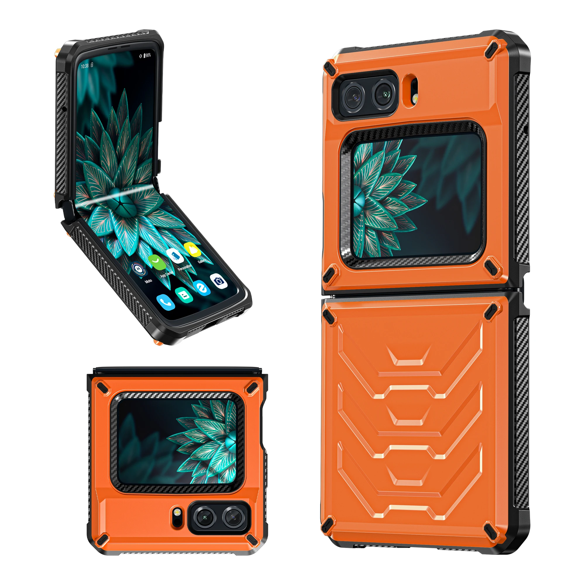

Складной крутой чехол для телефона Motorola Moto RAZR 2022 полноразмерный двухслойный прочный защитный чехол для Moto Razr 2022 армированный чехол