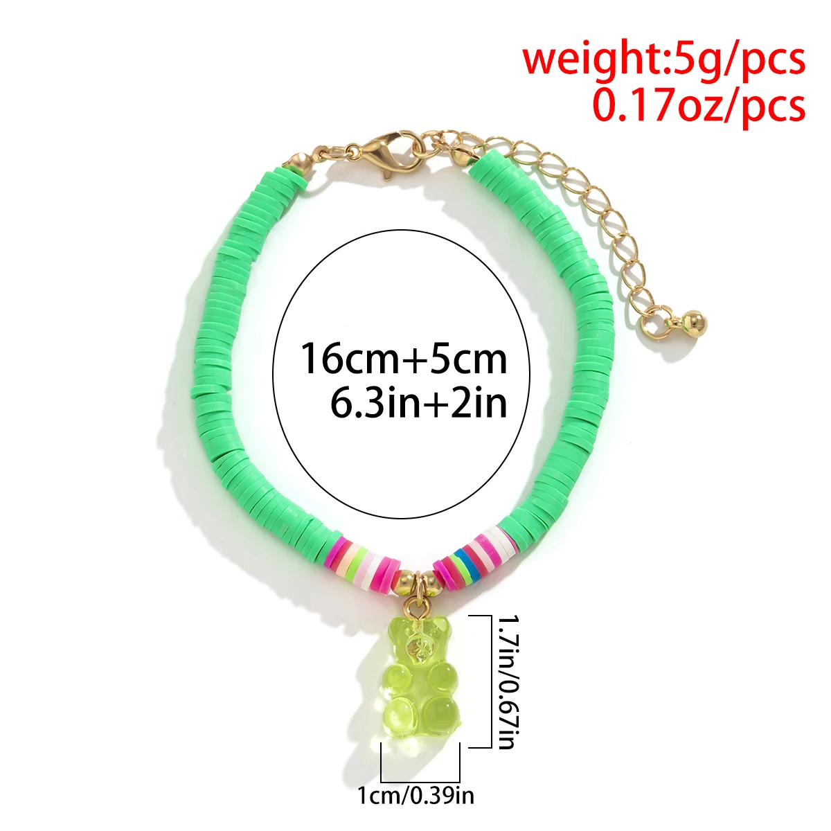 Bracelets de perles asymétriques pour femmes, bracelet de chien ballon rose,  bracelet de perles irrigation arc-en-ciel, main de dessin animé de chiot,  bijoux Boho JOY2K, 2022 - AliExpress