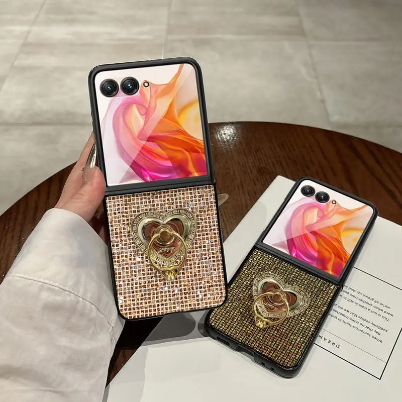 Luxury Love Heart Glitter Phone Case with Sequin Shiny Back Cover