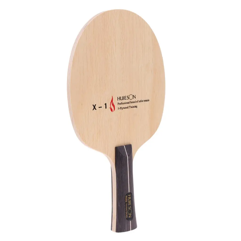 

Premium Pure Wood Table Tennis Racket Pong Shakehand / Long Handle Bat Paddle for Beginners Practice