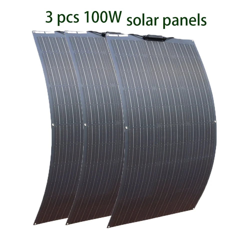 

100 Вт 200 Вт 300 Вт 400 Вт комплект панелей солнечных батарей или 18 в Гибкая моно фотоэлектрическая панель солнечных батарей 12 В 24 В высокоэффективные панели солнечных батарей