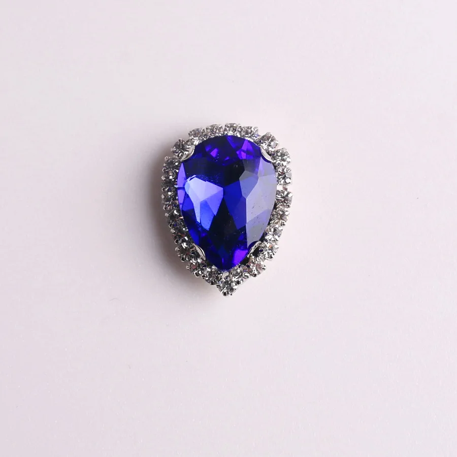 Water Drop Shape Glass Crystal Rhinestone Chain Sew on Beads for Clothes Shoes DIY Trim