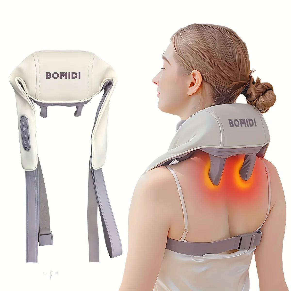 

Deep Tissue Shiatsu Neck and Shoulder Massager with Heat for Effective Pain Relief - Innovative Kneading Massage for Neck, Back,