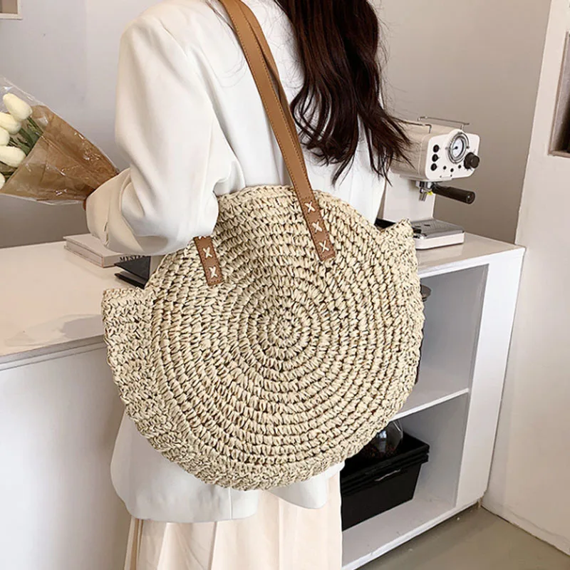 Summer Handmade Bags for Women Beach Weaving Ladies Straw Bag