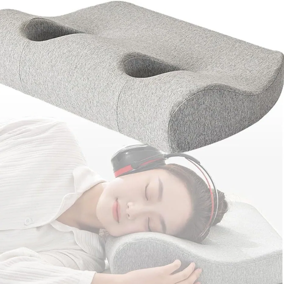 S0045a5d691a445ac9fc453ea74fbff9fT.jpg Ergonomic Cervical Pillow for Sleeping, Double Hole Design for Headphones Washable - Image 1